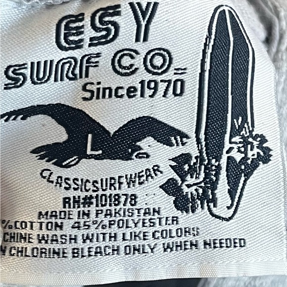 ESY surf co heather grey collared sweatshirt Key West size L - Picture 3 of 3